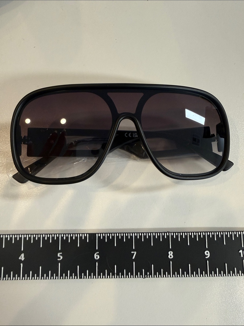 Jessica Simpson Black Oversized Shield Sunglasses